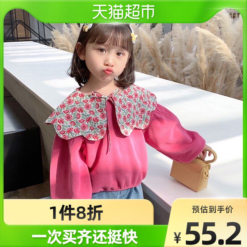 Amazing Childhood Girl Thick T-shirt 2022 New Spring Autumn Children Polo Dolls Collar Blouses Women's Baby Korean Version Spring Dress