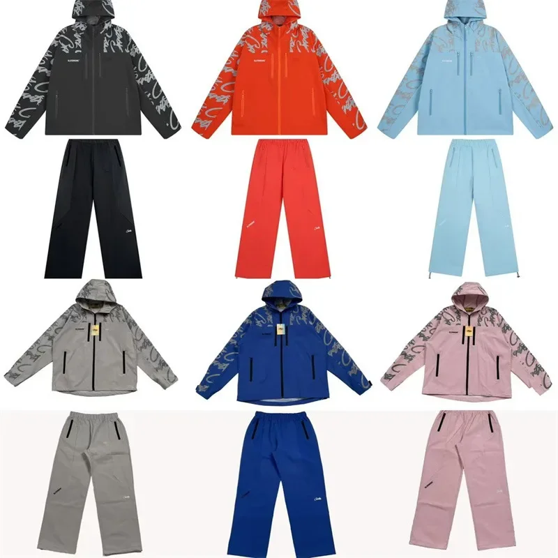 25 Spring Alcatraz Island Embroidered Letter Trench Coat Jacket Coat American Style Street Casual Zipper Trousers suit Trendy