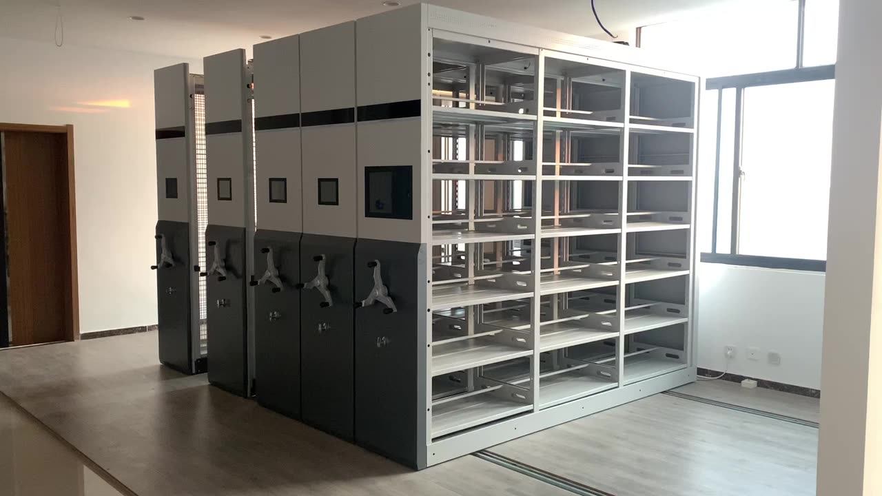 Compact Rack Mobile Shelving Iron Metal Steel File Box Storage Shelf ...