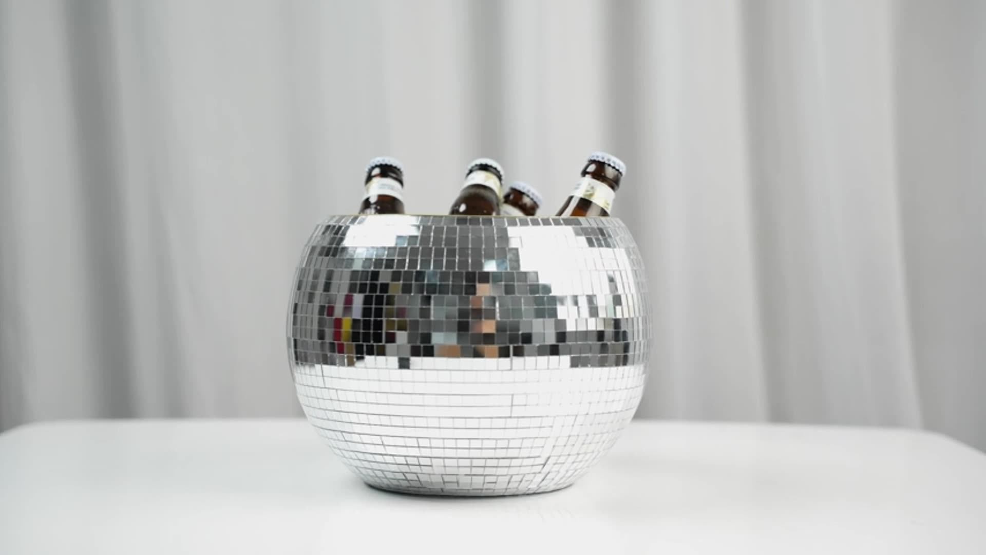 New Arrivals Crazy Party Silver Reflective Laser Mosaic Champagne Drink