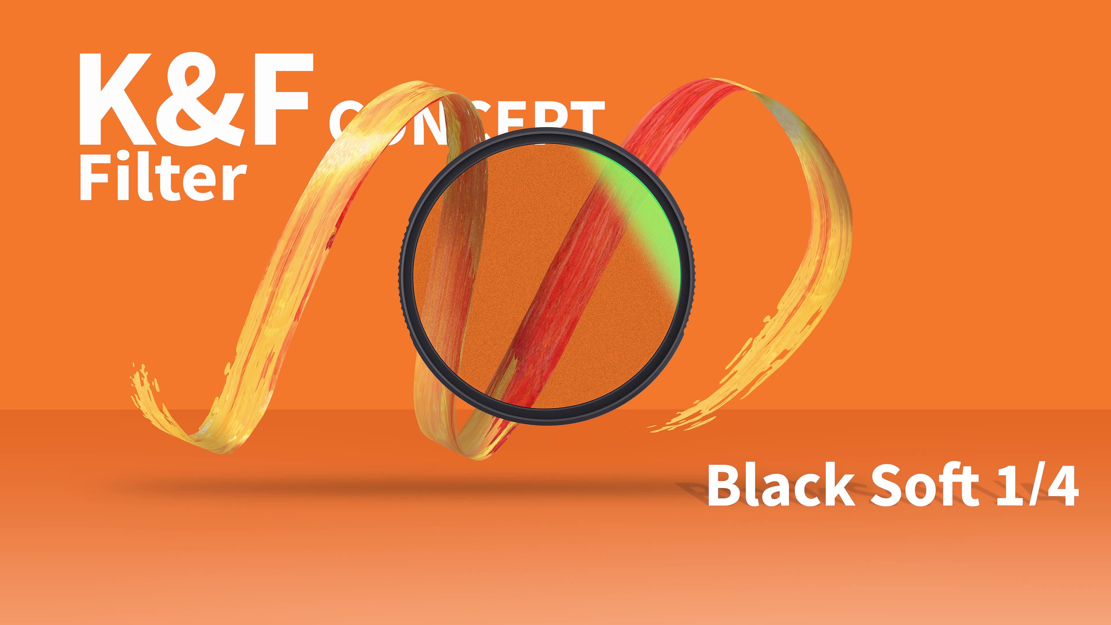 K&F Concept Black Diffusion Filter 1/4 & 1/8 – K Series, 37mm To 82mm Sizes