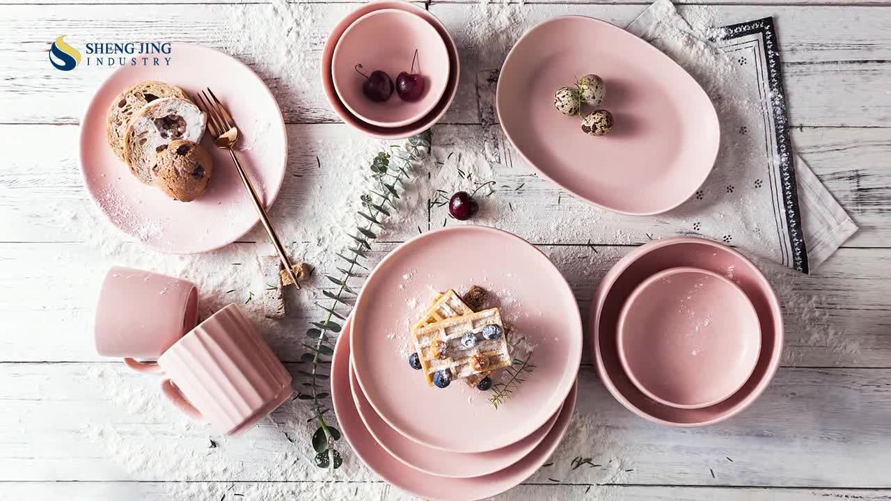 Pink Tabletop Ikea Pink Plate Set Ceramic Serving Dishes Pink - Main Image