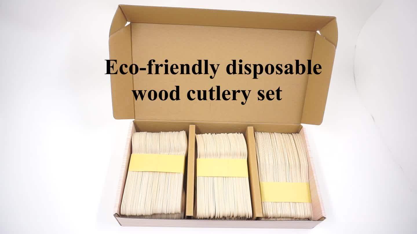 Disposable Wooden Cutlery Utensil Set Ecofriendly Biodegradable And