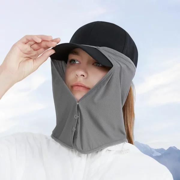Prince Road Summer Sun Protection Hat Curtain Women's Outdoor Mountaineering Cycling Fishing Anti-Mosquito Anti-Uv Ice Silk Mask