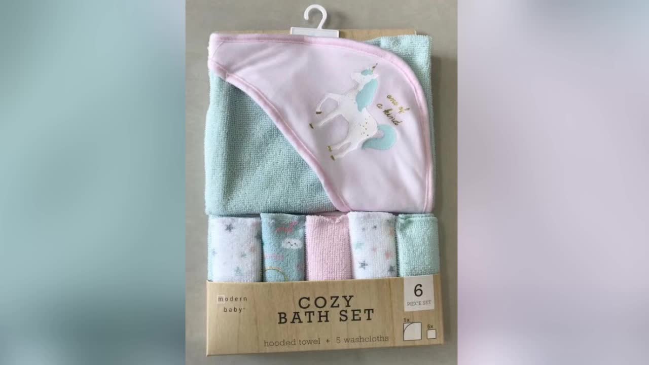 6pcs/set Baby Washcloths Small Infant Towel Set Soft Toddler Hooded