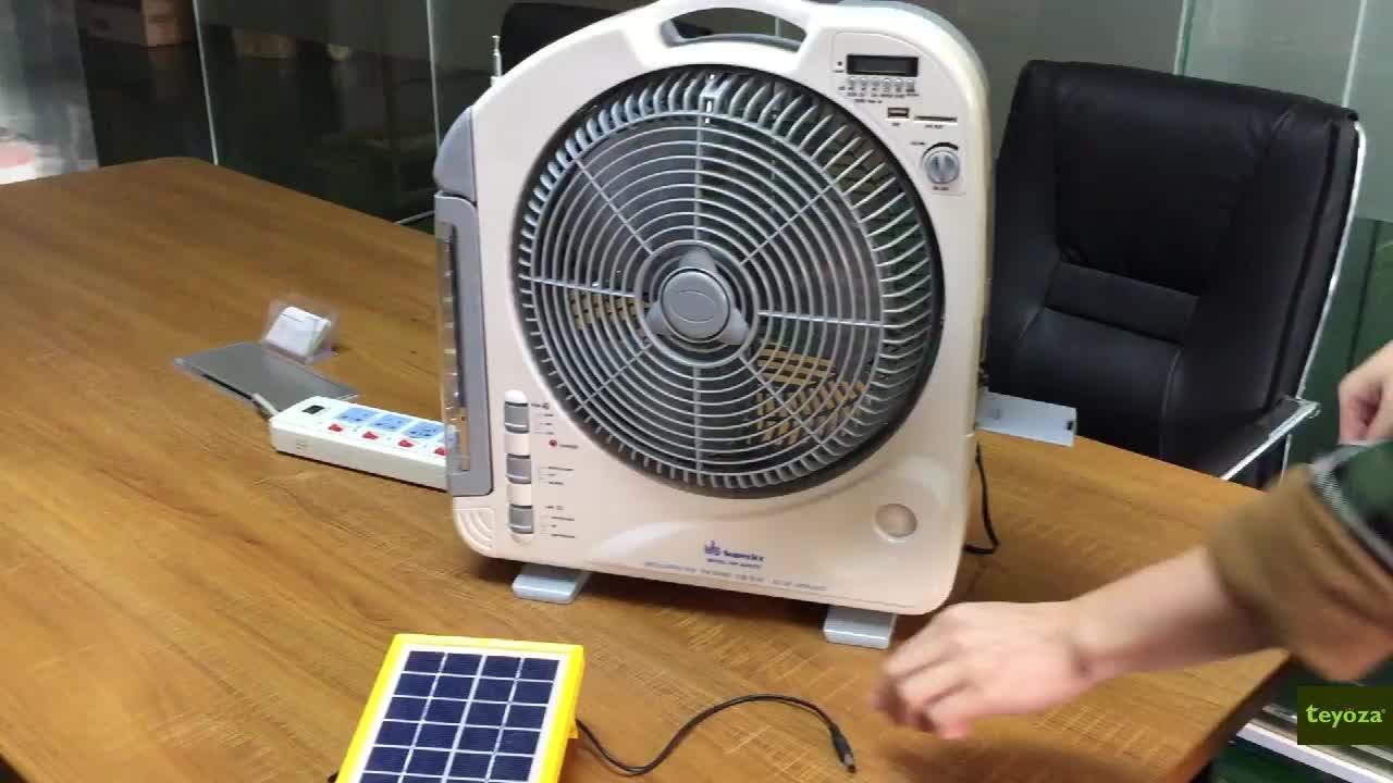 16inch Table Solar Fan With Led Light Battery Operate Funtion Buy
