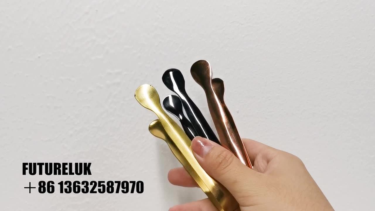 Custom Golden Charcoal Tongs Round Head Stainless Steel Arabic Incense