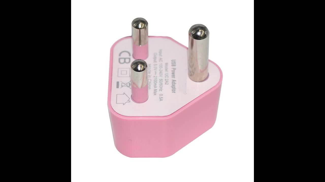 Wall Type South Africa Smart Travel Charger With1 Usb Port India Plug