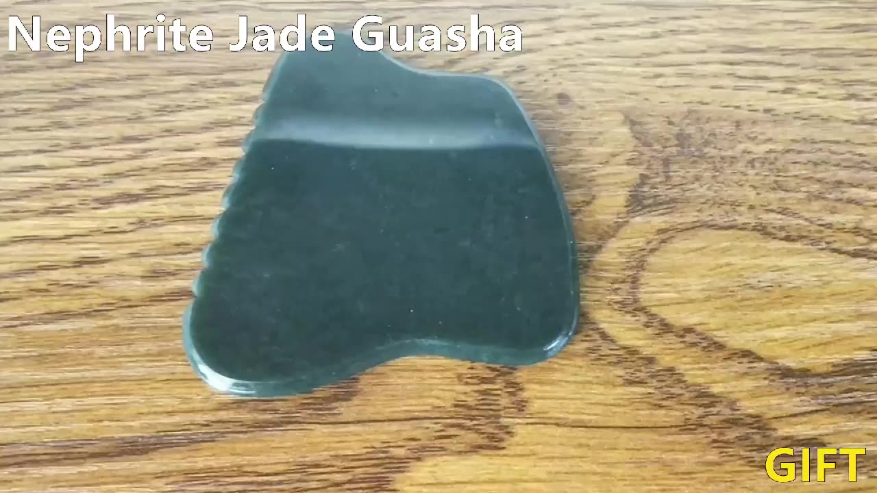 Real Natural Nephrite Jade Gua Sha Board Dark Green Guasha Stone For