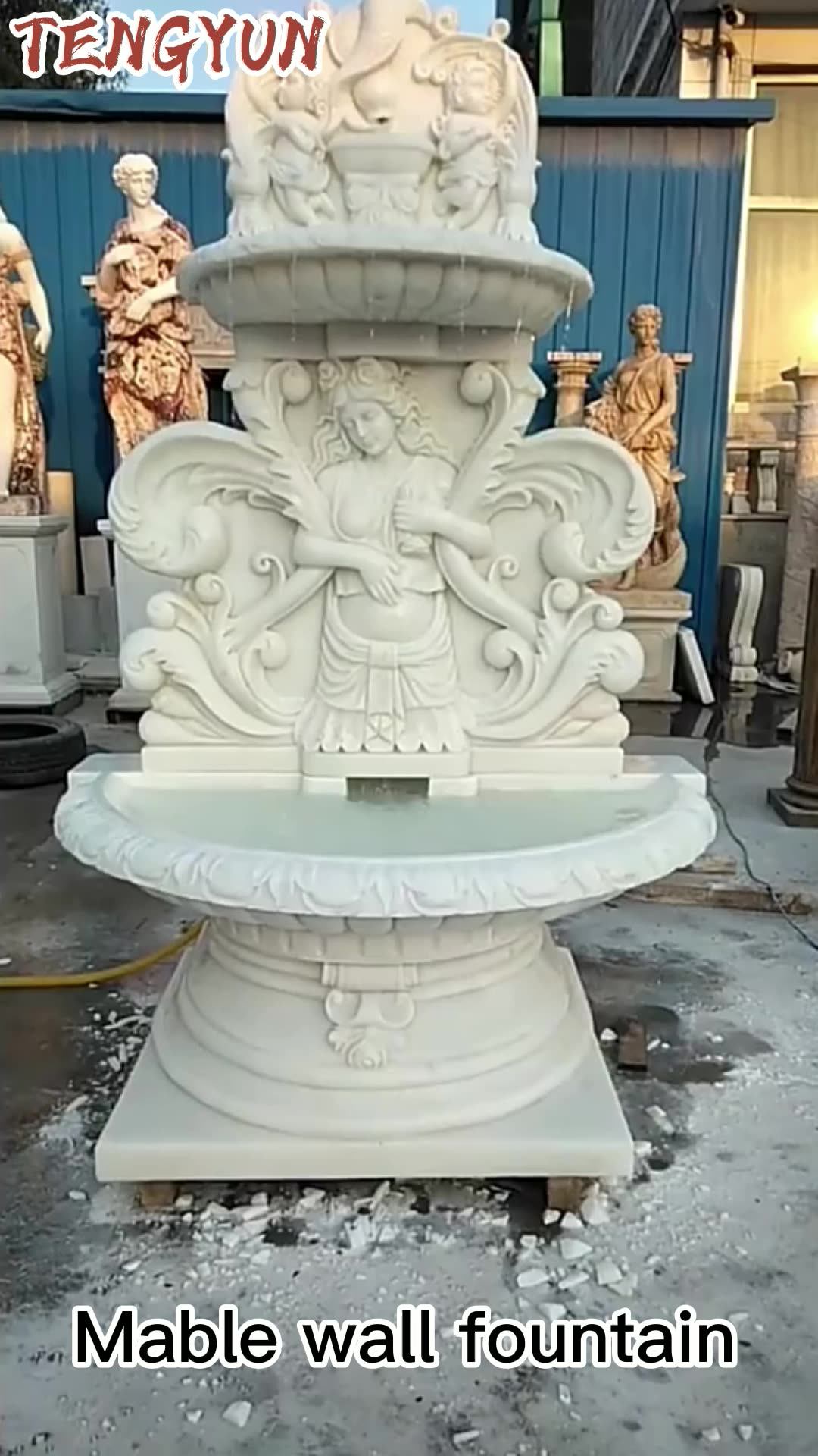 Beautiful Modern Europe Garden Stone Outdoor Wall Fountain Yard Art