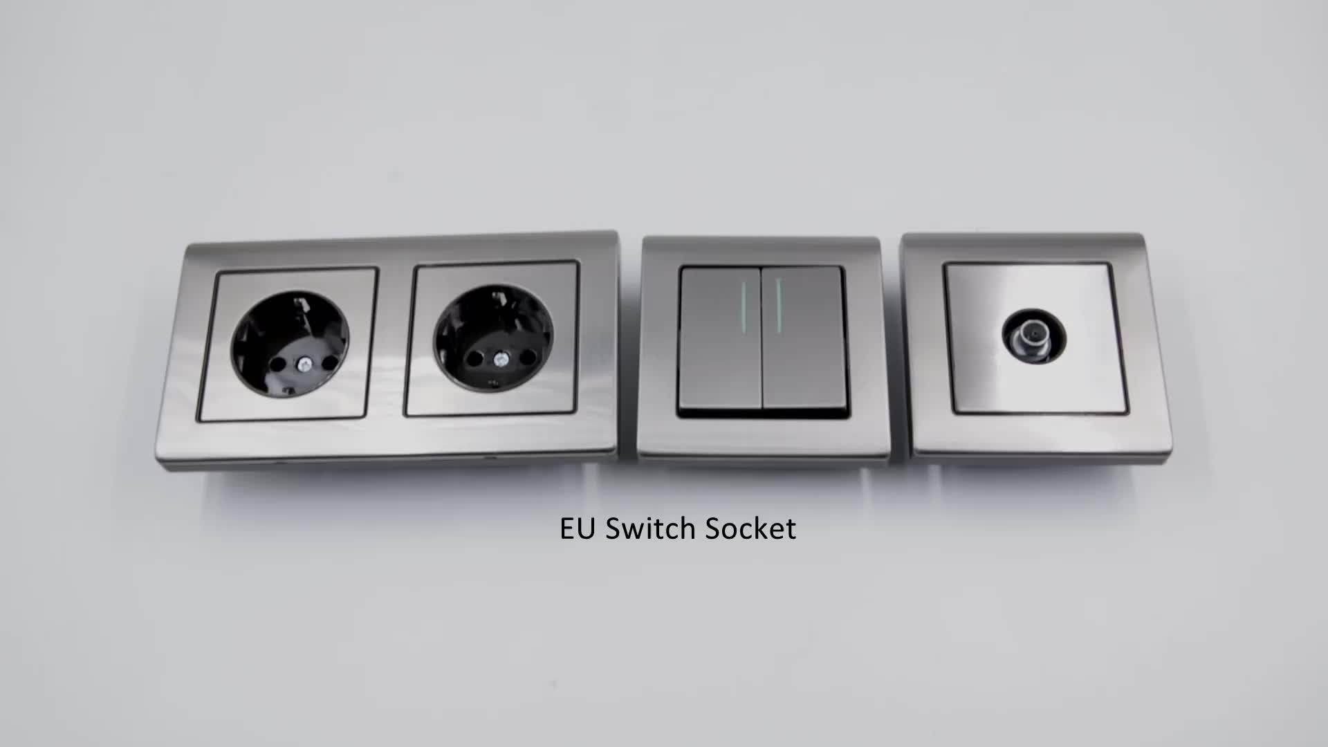 Eu Standard Stainless Steel German Electrical Switches Socket Cheap