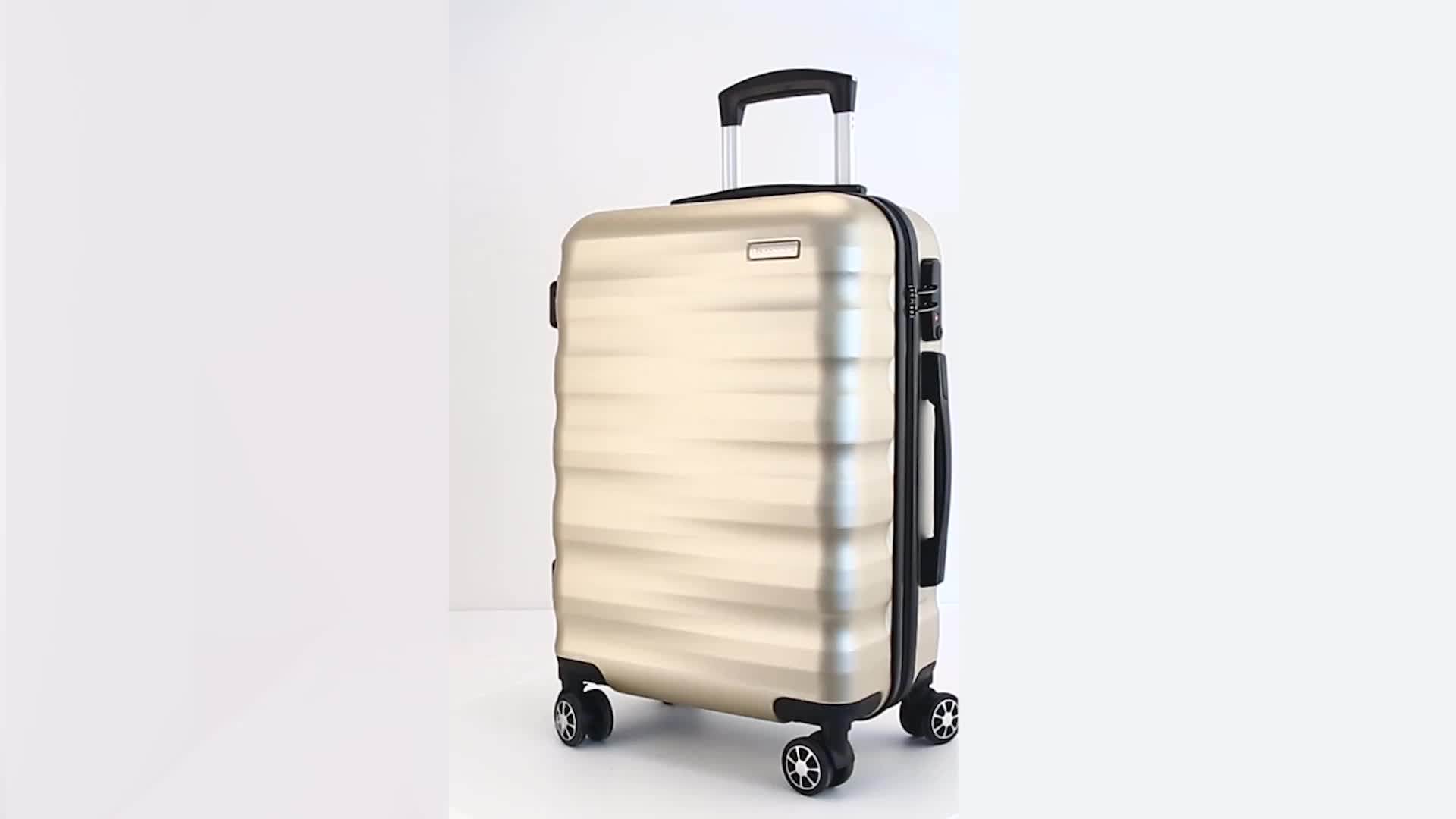 Abs Pc 4 Wheel Suitcase Travel Luggage Sets Of 3pcs Trolley Luggage