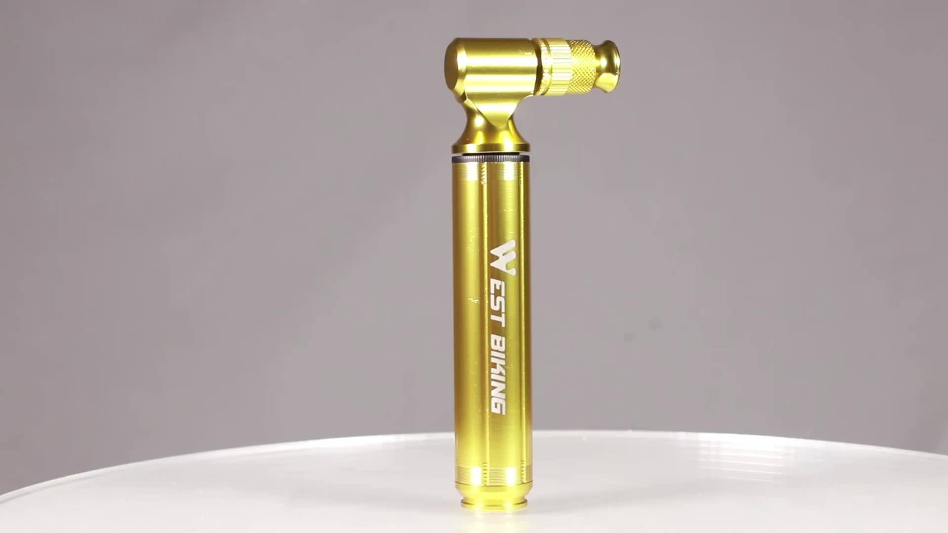 West Biking New Pocketable 160psi Mini Golden Mtb Bicycle Pump 2 Kind