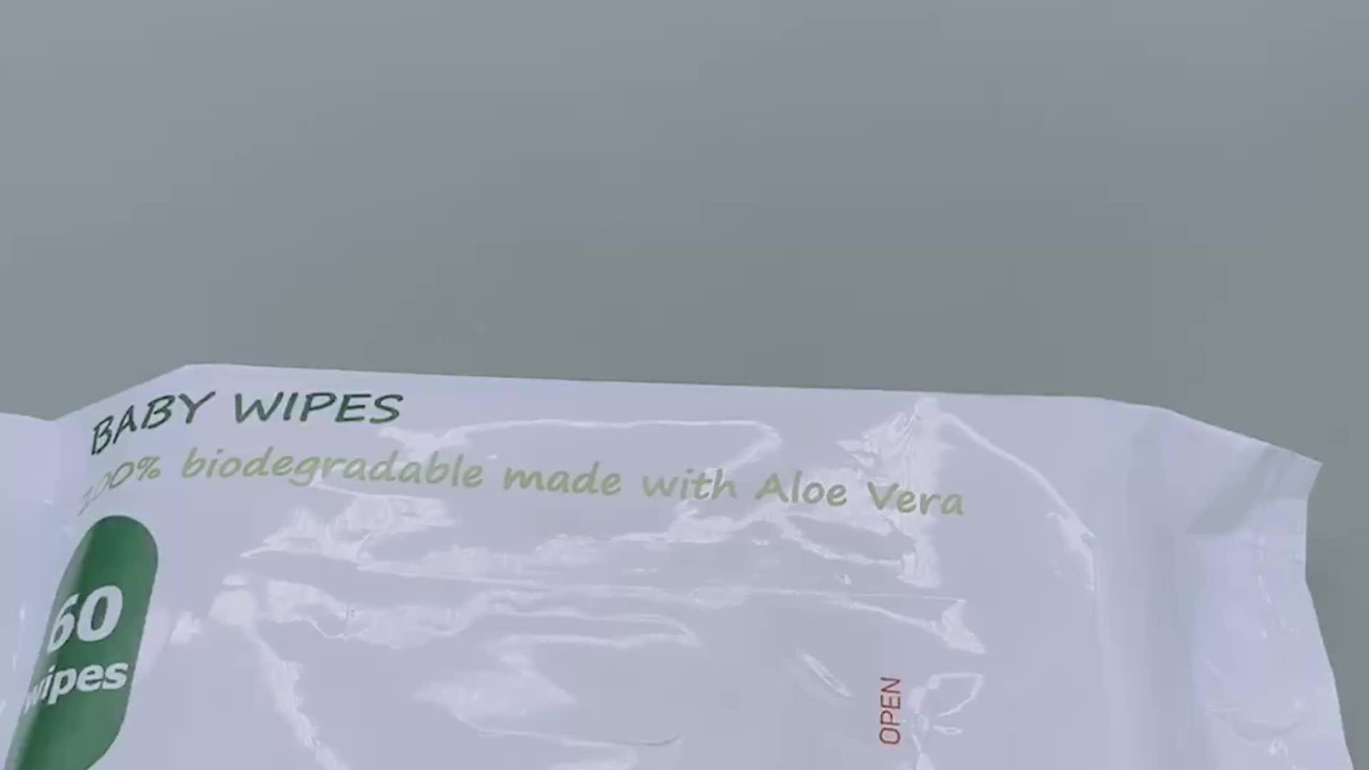 100 Bamboo Natural Fabric Biodegradable Baby Wet Wipes/ Organic Baby Wipes/ Single Packing Face