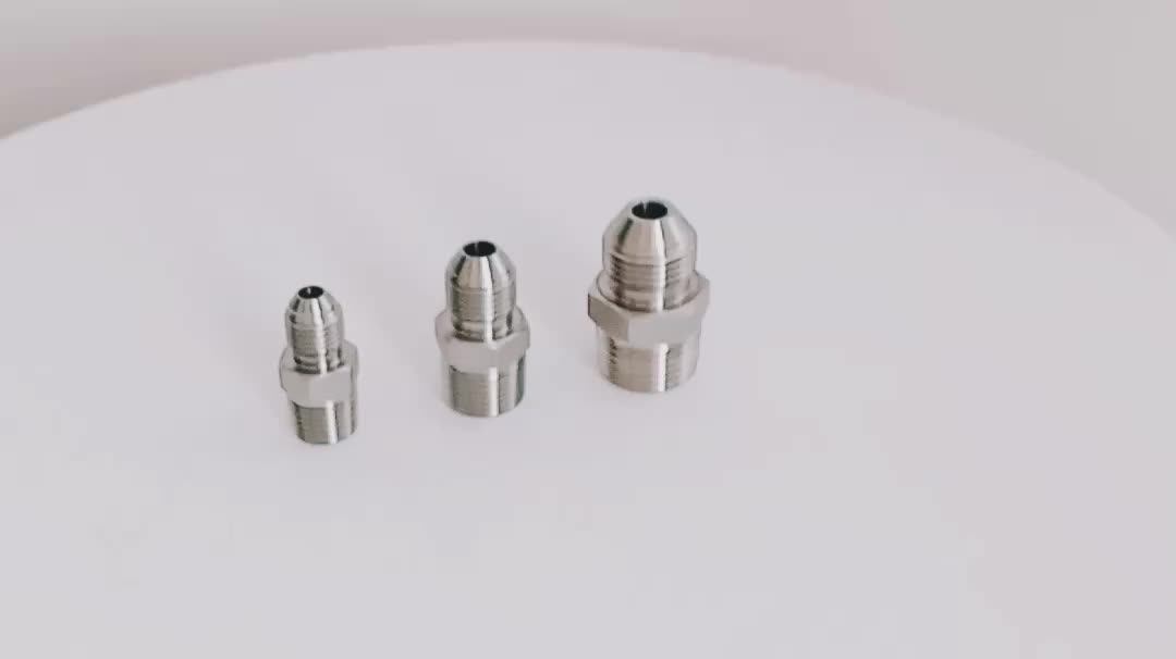 Stainless steel NPT fittings high pressure 1/4" MNPT x 3/8" MJIC