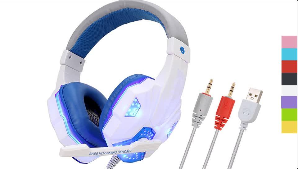 China Supplier Hi Fi Led Glowing Headband Game Headphone Gaming Headset