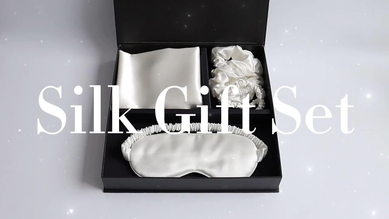 Wholesale 6a Grade Silk Pillowcase Pillow Case Eye Mask Scrunchies Gift