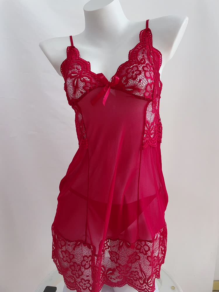 Sfy2018 Lace Evening Underwear Dress Slip Seethrough Outfit Solid