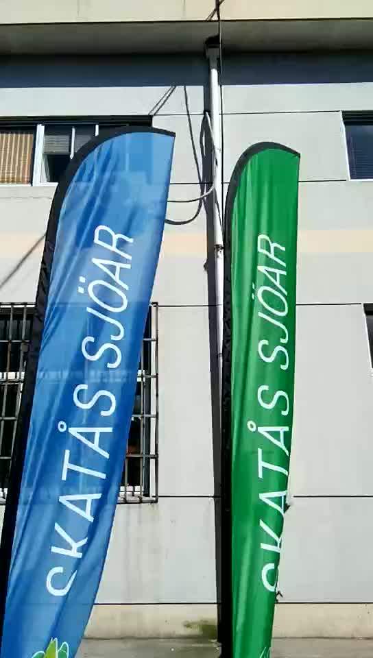 Polyester Outdoor Collapsible Promotional Custom Flag Pole Portable