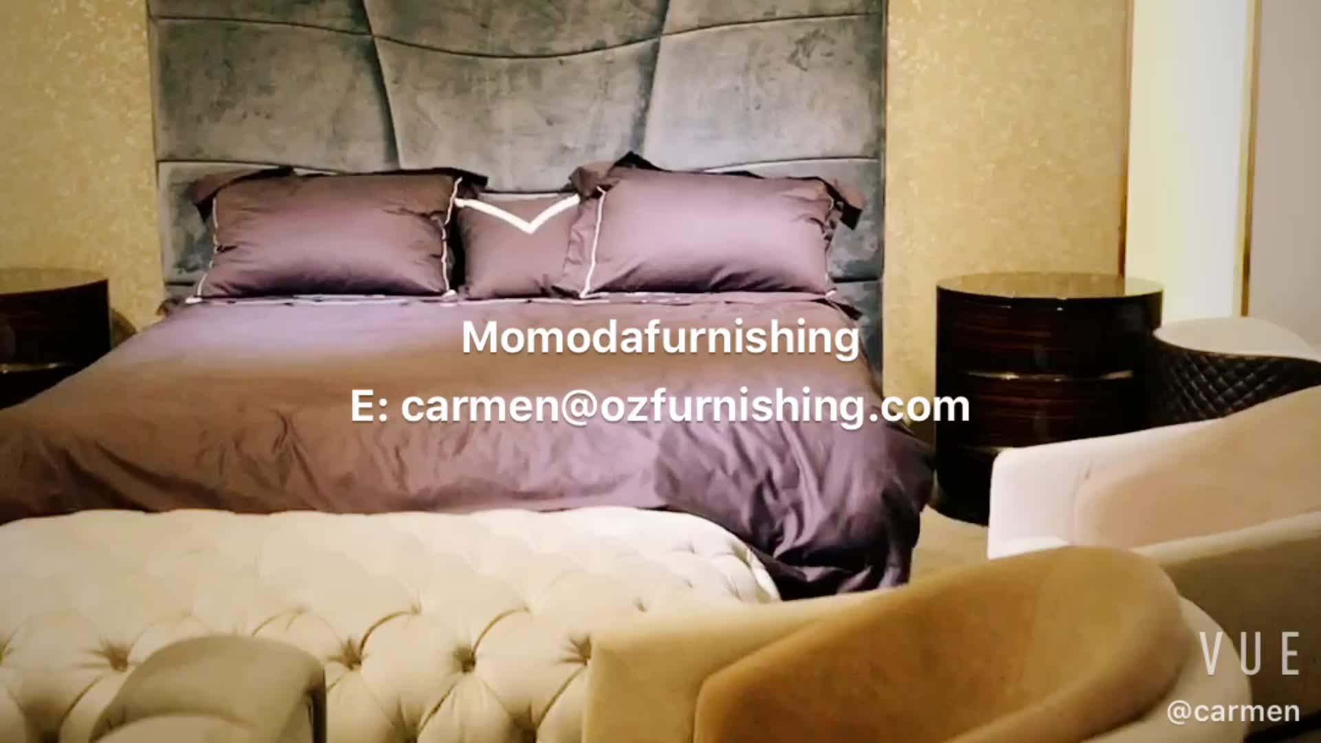 C1808 Luxury Italian Bedroom Set Furniture King Size Modern Italian Latest Double Bed Designer