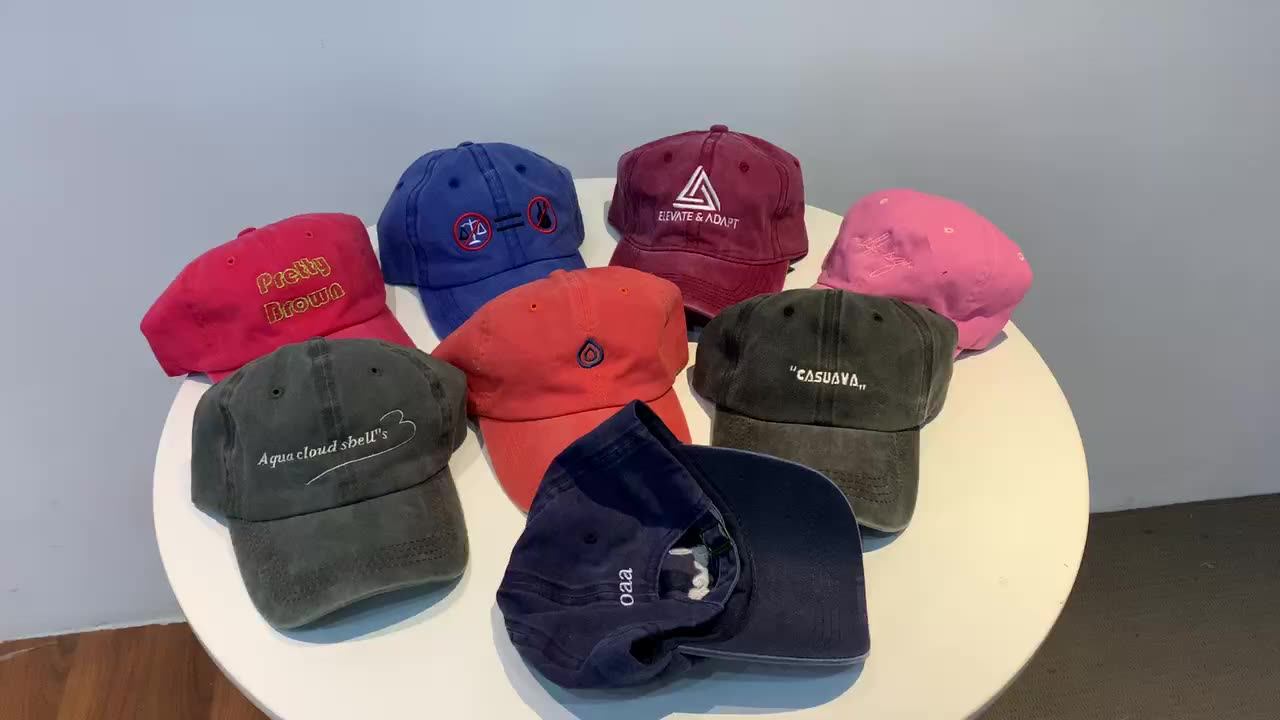 Wholesale Customized Caps Hats Washed Cotton Blank Custom Baseball Cap