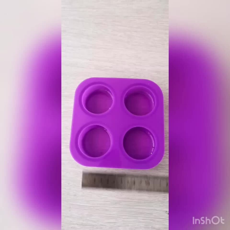 Bpa Free 4 Cavity Round Silicone Mold Circle Silicone Soap Mold No