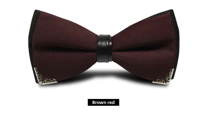 Fashion Men's Cotton Two-color Silver Edge Bow Tie Solid Color Twill Bow Wedding Dinner Palace Style Bow Tie