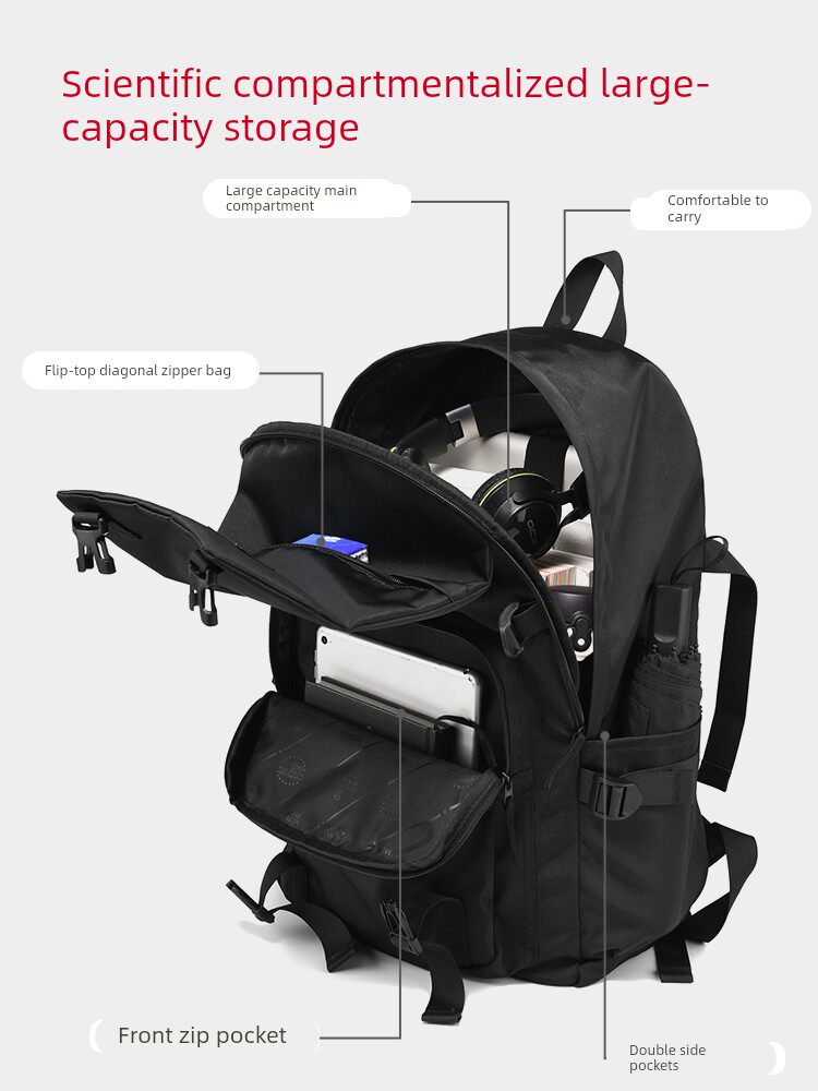 Large-Capacity Travel Backpack Men's Outdoor Sports Hiking and Mountaineering Bag Business Trip Travel Backpack Men's Computer School Bag
