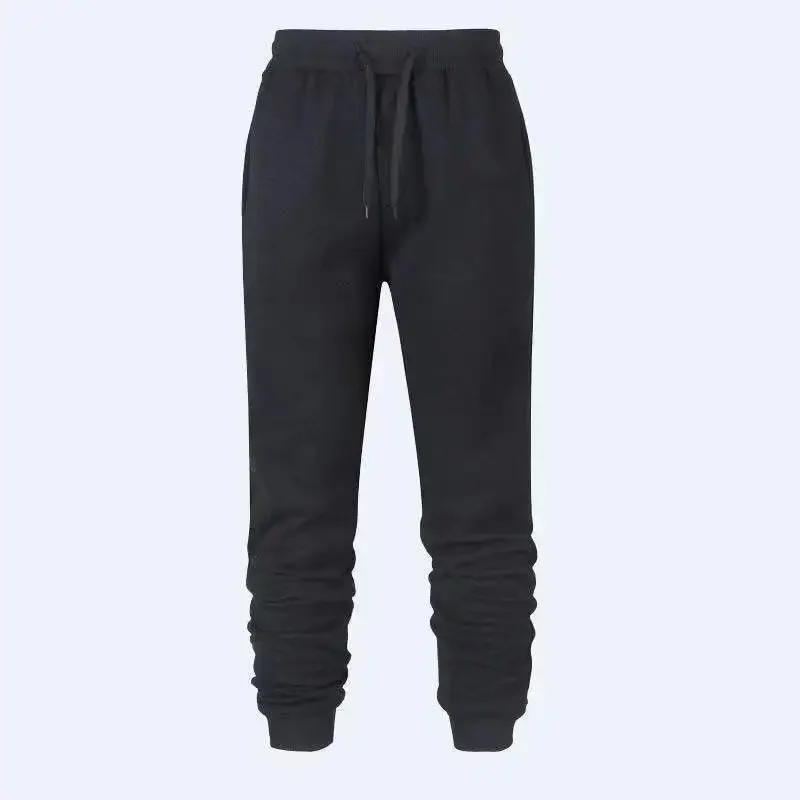 Men's Outdoor Sports Fitness Sweat Pants, Autumn/Winter Fleece Lined Thick Loose Fashion Tricot Pants, European and American New Style