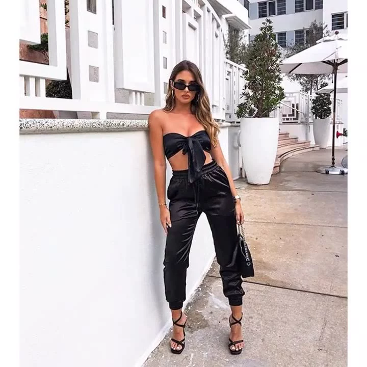 jogger pants Sexy black Autumn winter streetwear leather pants women clothing vintage stacked baggy gothic High waist PU harem pants trousers cargo pants for women