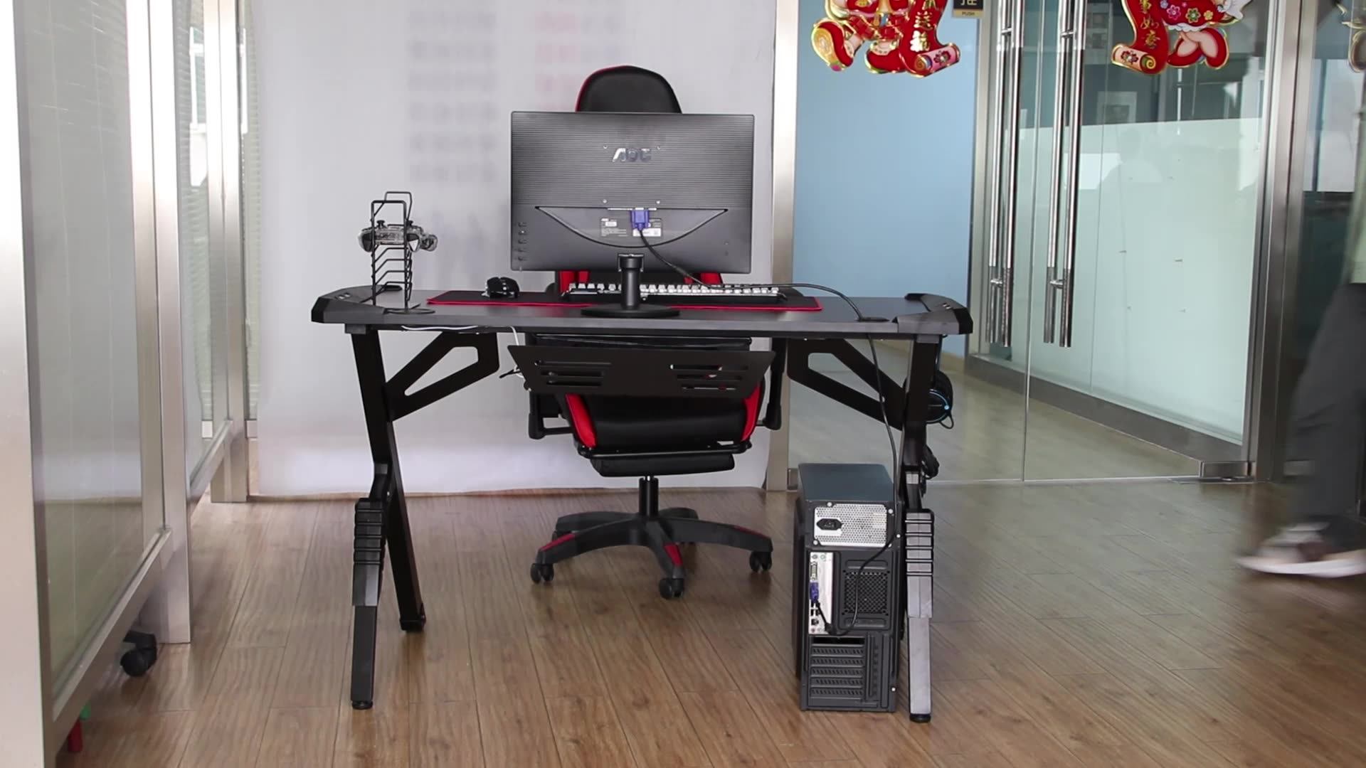 Fashional RGB Computer Desk Gaming Desk With LED, View Gaming Desk, Zhongjia Product Details ...