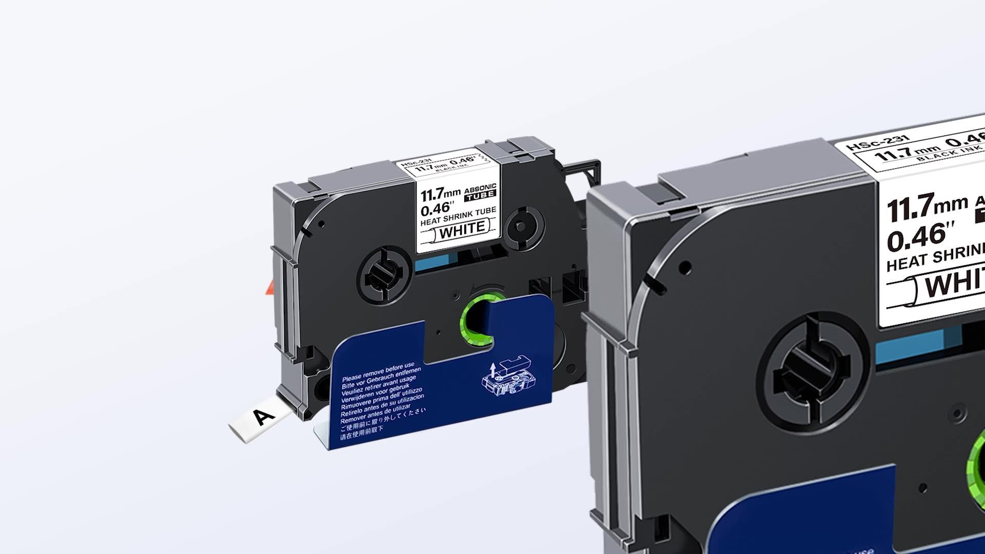 Unismar Compatible Label Hse221 Black Tubing 8.8mm Shrink Heat White