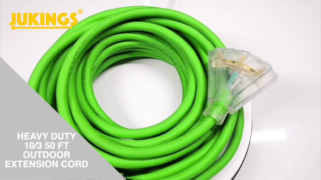 10/3 50ft Power Cord Electrical Outdoor Heavy Duty 220v Multi Socket