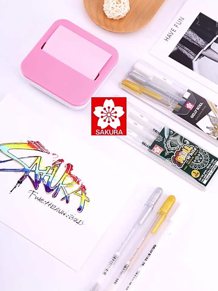 Japan cherry blossom high-gloss white pen Art student comic high-gloss pen Drawing hand-drawn student special white high-gloss painting pen