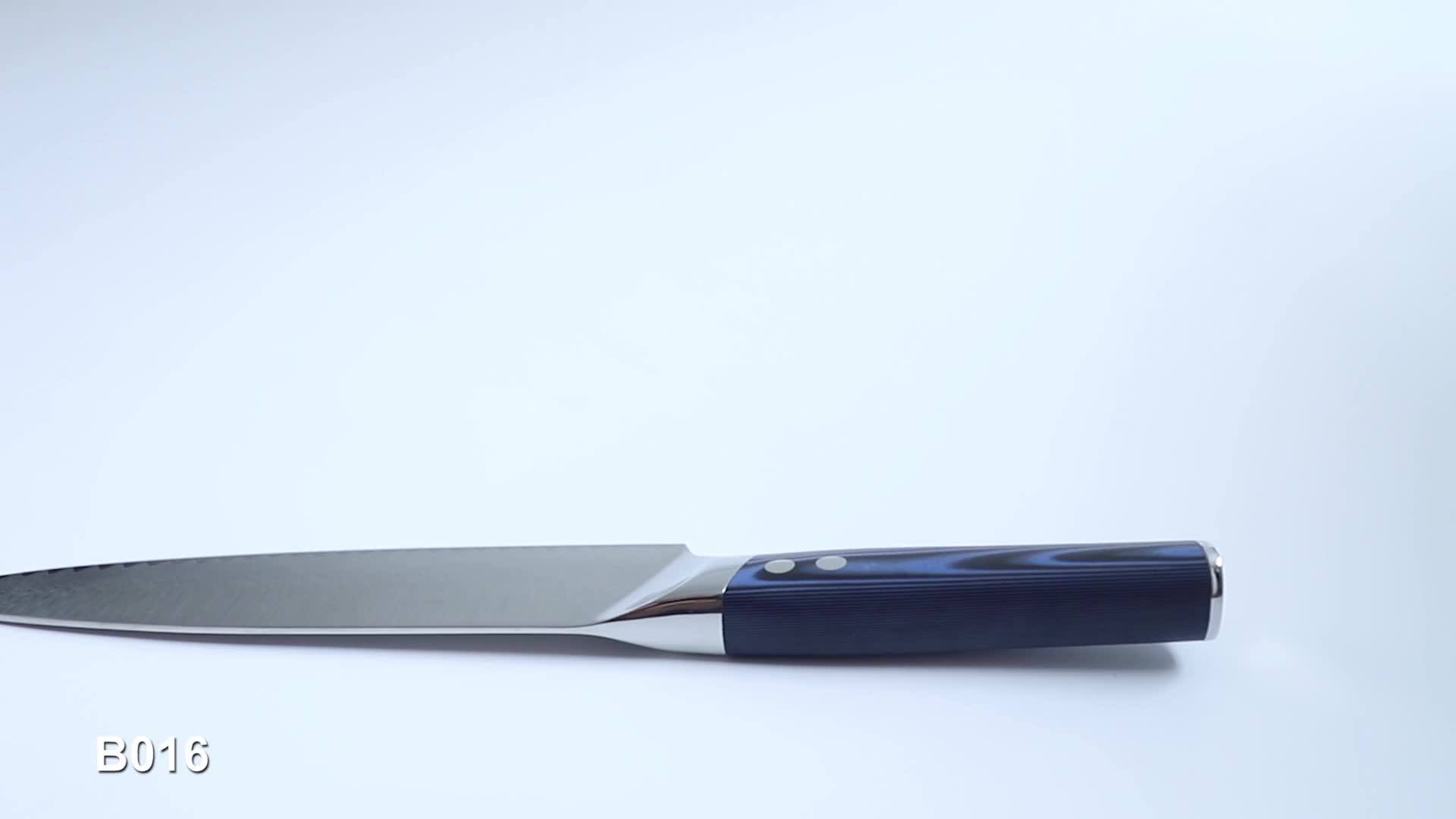 Marble Style Handle Knife Kitchen Set In High Carbon Steel Chef Knife