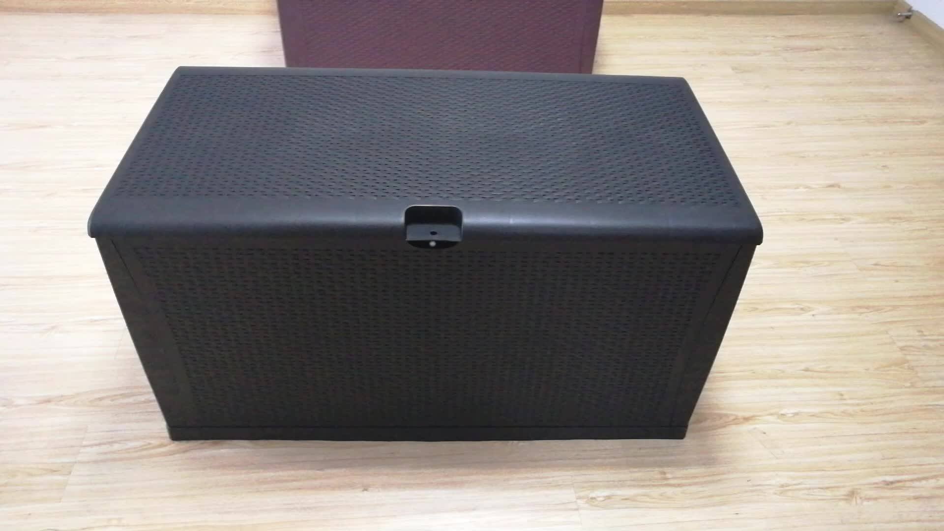 Plastic Garden Storage Box With Sit On Lid Cushion Box Outdoor Storage