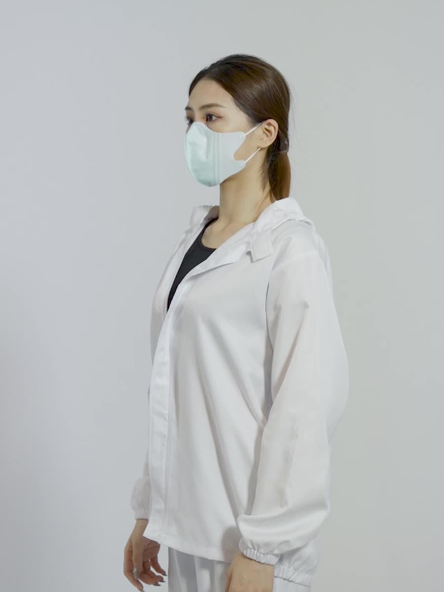 Food new Can Sheng four seasons two-piece hooded suit workshop processing plant men's and women's white and blue dust-free clothing customization