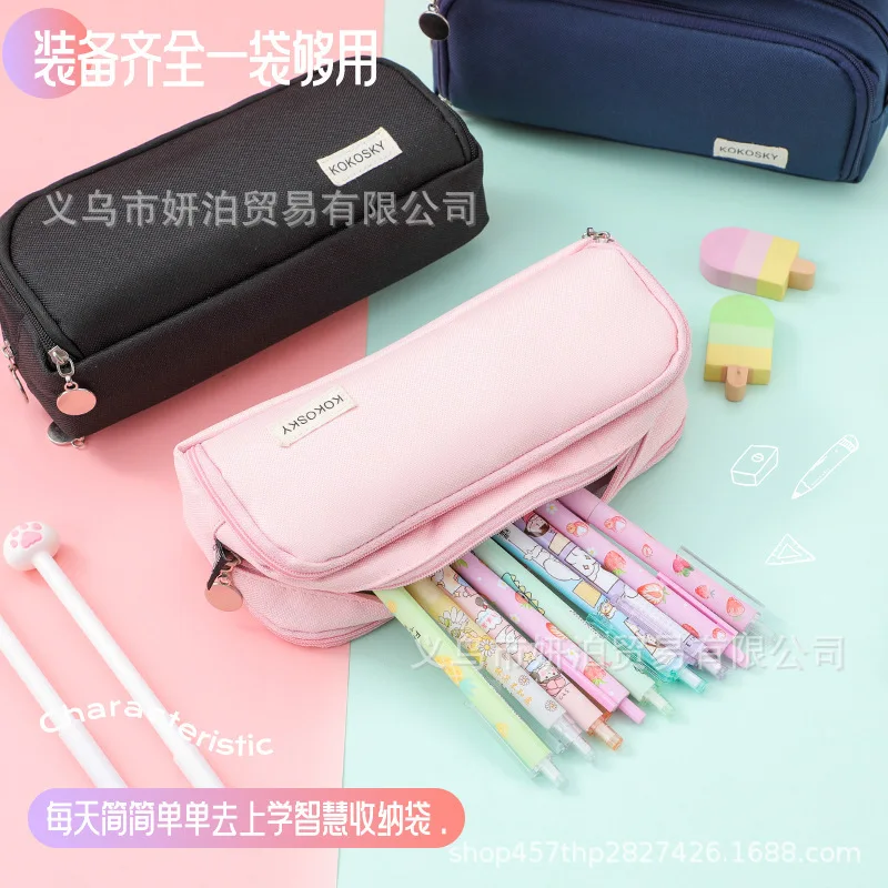 New Student Stationery Box Girl High Value Pencil Case Simple Japanese Ins Style Large Capacity Multi-function Pencil Case