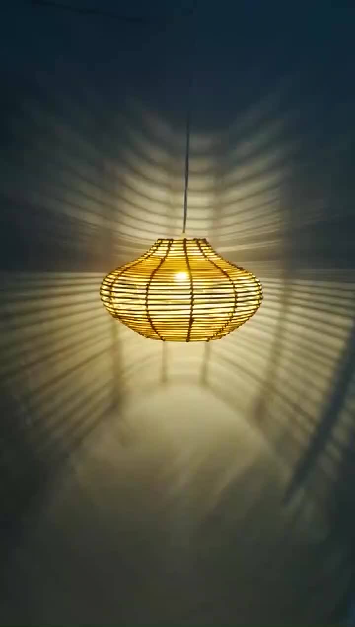 Wholesale Handmade Natural Woven Cage Lantern Light Wicker Bamboo