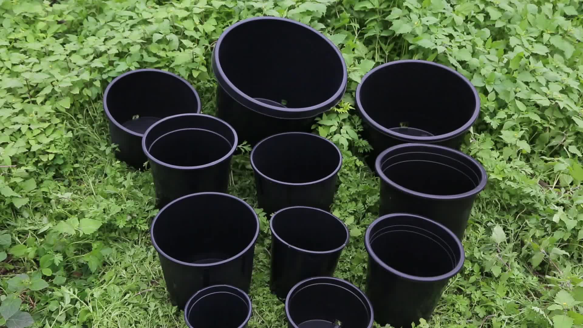 Durable Hard Plastic 3 Gallon Pot Black Flower Plant Pots