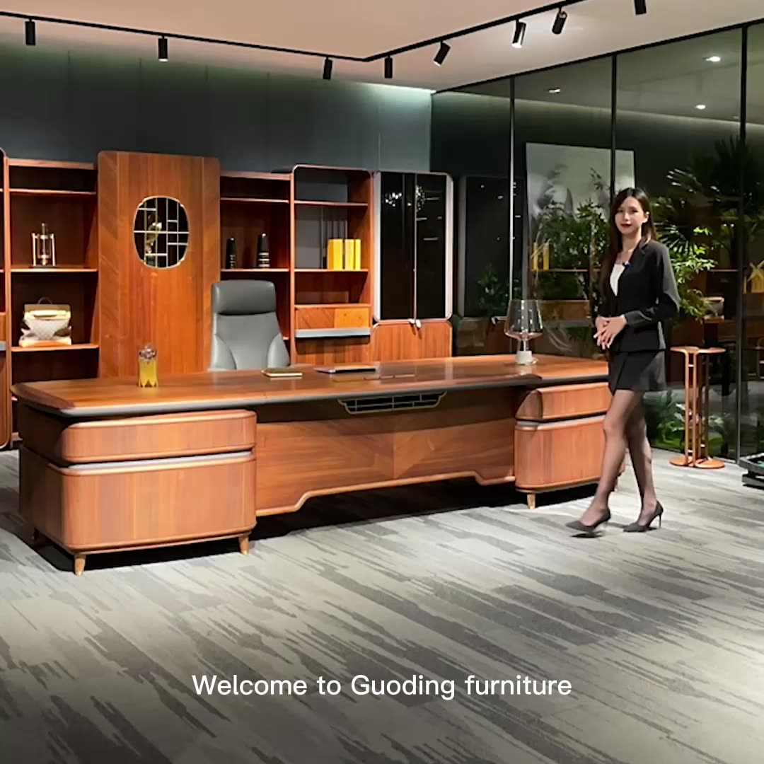 Office Furniture Set L Shape Wood Office Desk Furniture Ceo Executive