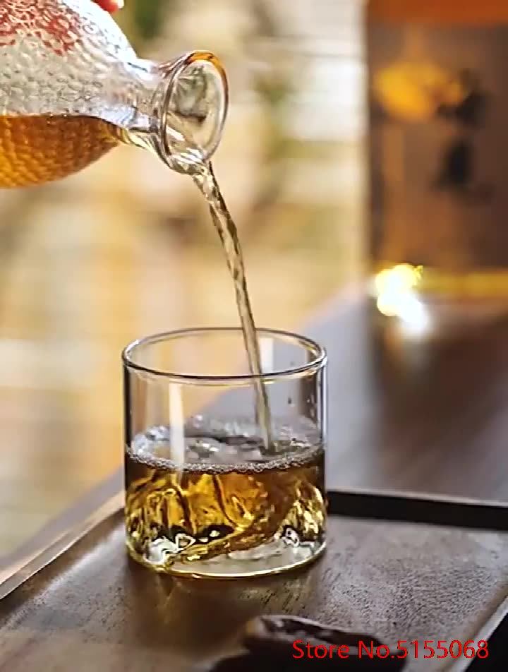 Large 3D Mountains Japanese Whisky Glasses Old Fashioned Whiskey