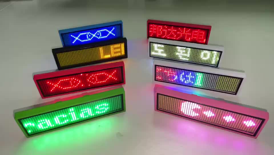 Iledshow B1248 Mini Led Running Message Display Led Name Badge Moving