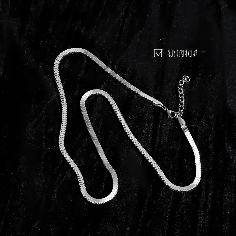 Men's Titanium Steel Necklace Trendy Design Sense Uncommon High Street Accessory Hip-Hop Western Fashion Brand Versatile Simple Lockchain