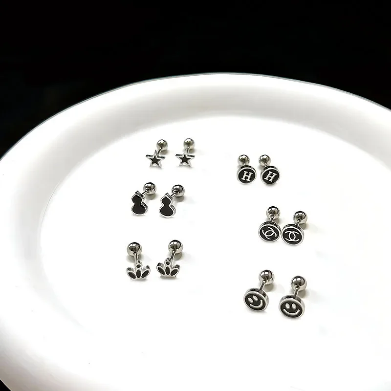 Серьги из нержавеющей стали, конструктор, стиль Chanel, простой и элегантный дизайн