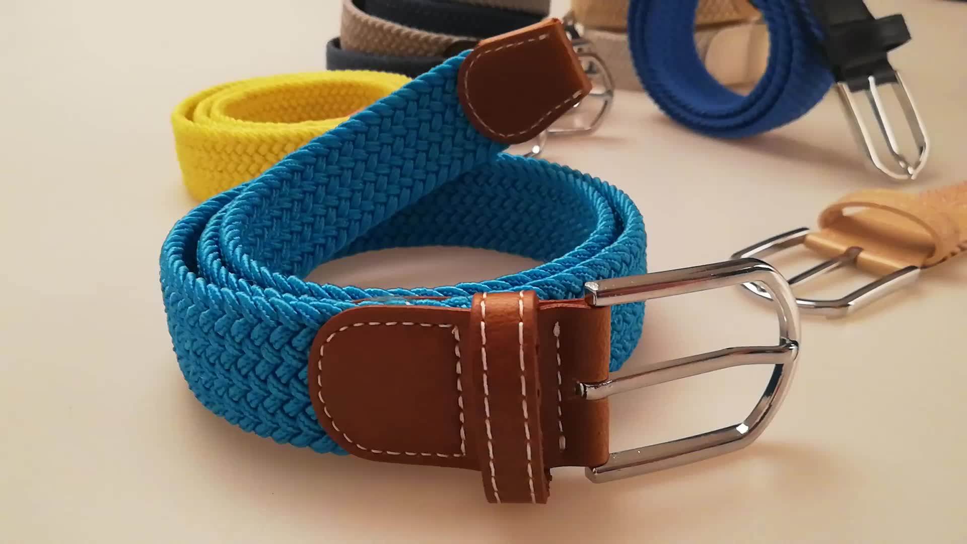 Fashion Men Woman Braided Rope Belt Stretchable Fabric Women Knitted