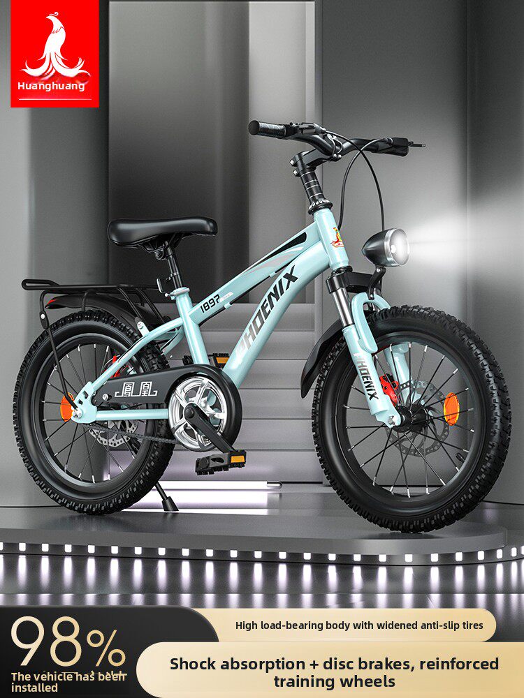 Phoenix Kidsren's Bicycle 3-6-15 Years Old Boys and Girls Mountain Bike Shock-Absorbing Disc Brake Student Cycling Bicycle