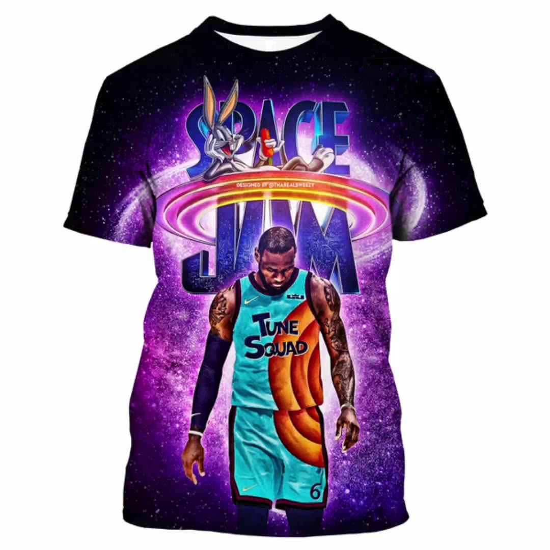Space Jam Casaul Funny 3d Printed Shirt For Men Streetwear Harajuku 3d