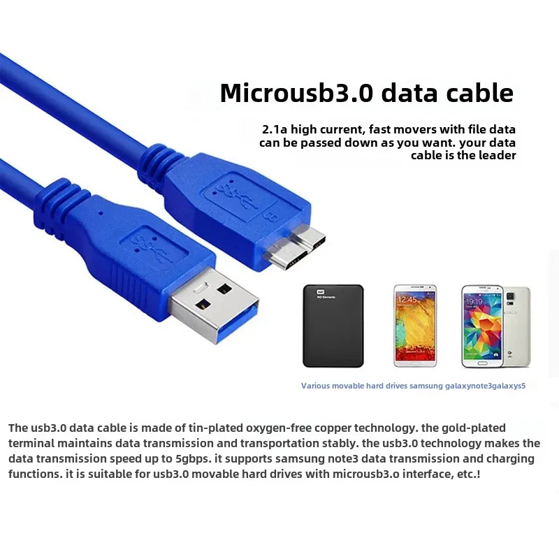 0.3-5 meters Micro data cable USB3.0A Public to MicroUSB line mobile…