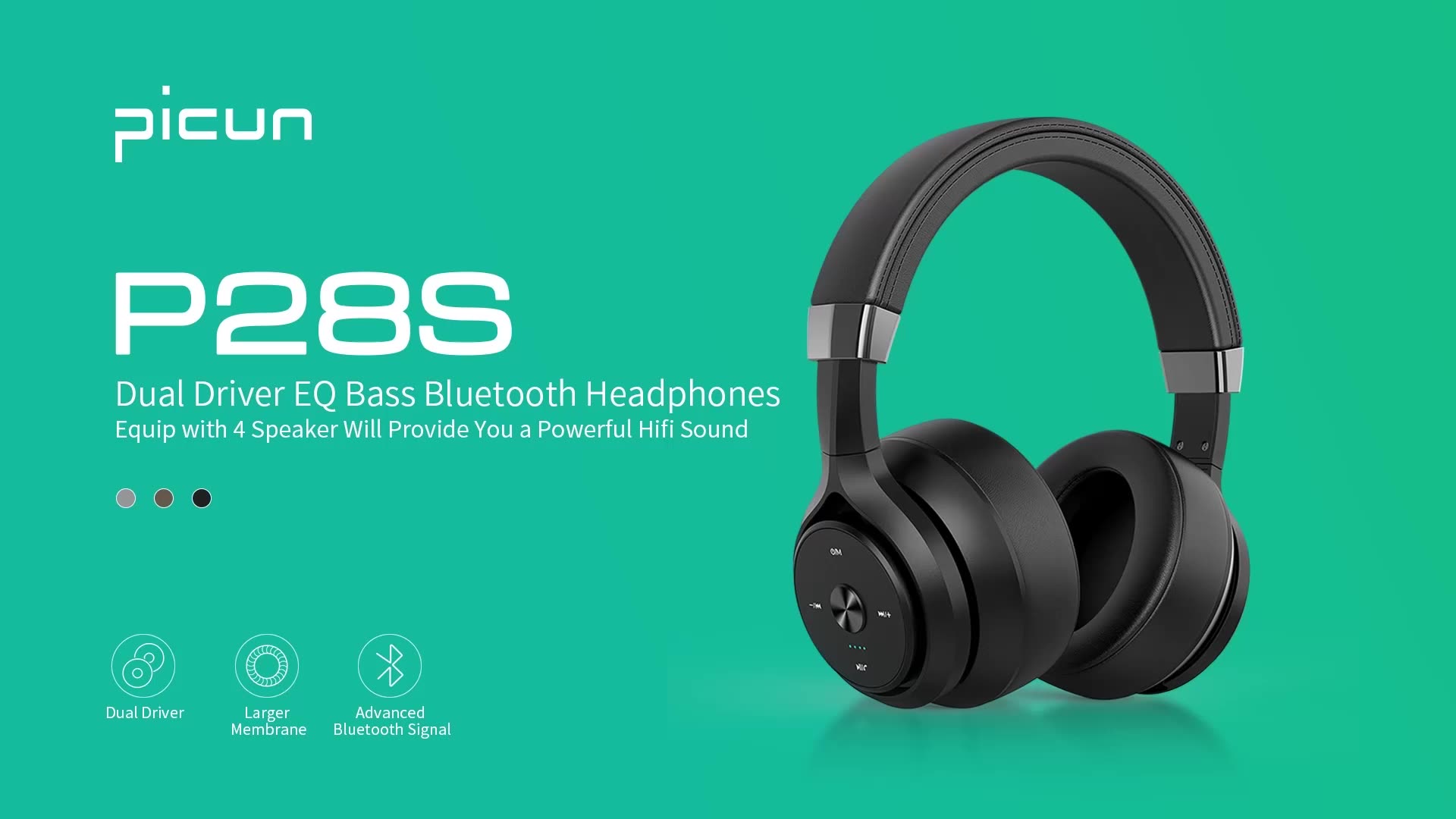 Picun P28S Wired Wireless Bluetooth Headphone Studio DJ Headphones With  Microphone Over Ear Stereo Headset For Phone PC Gamer|Bluetooth Earphones \u0026  Headphones| - AliExpress